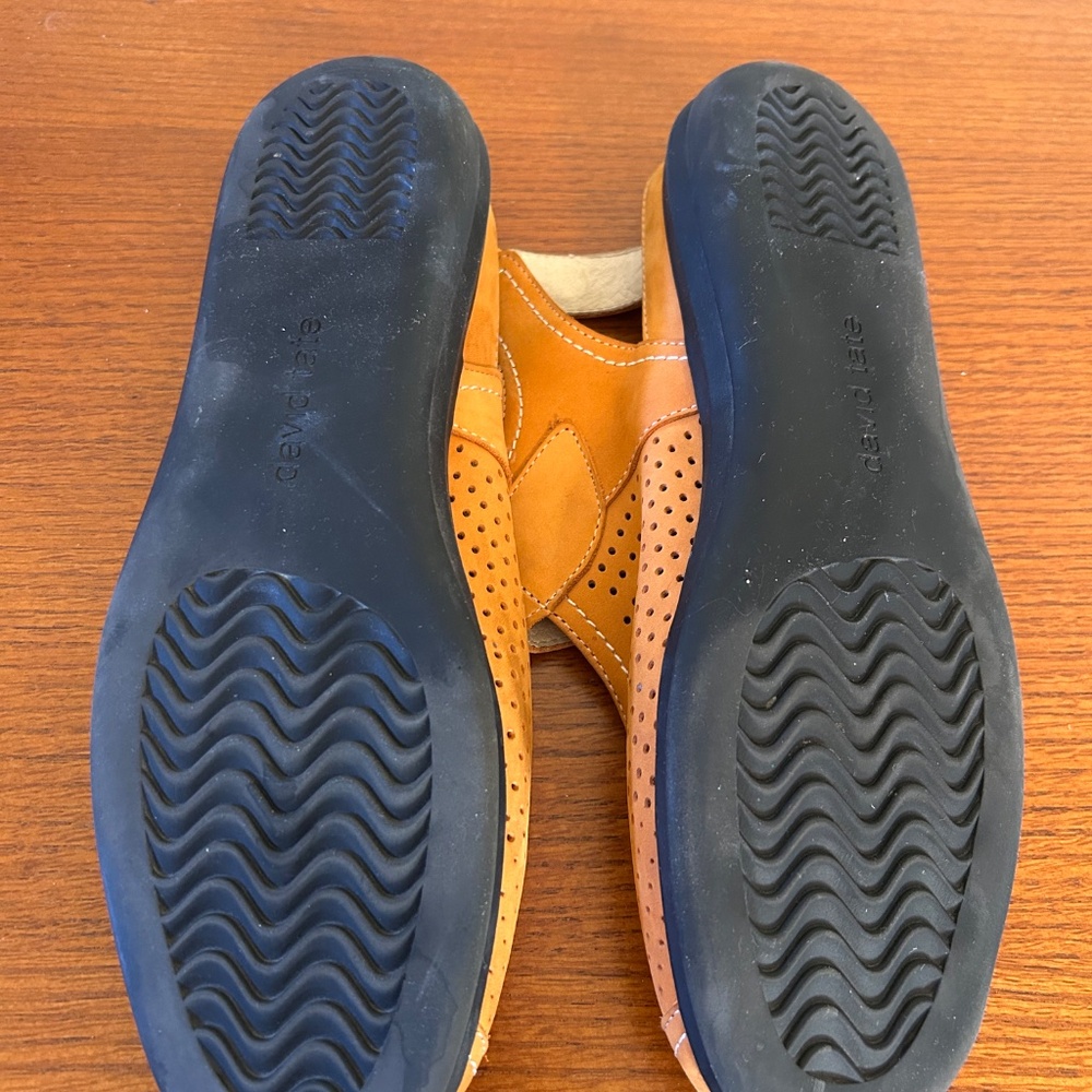 David Tate Clever Nubuck Orange Comfort Sandals Mary Jane Leather Shoes 8.5 - Picture 3 of 6